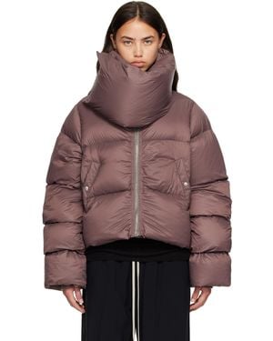 Rick Owens Blouson Bourgogne À Col Cheminée Rembourré En Duvet - Marron