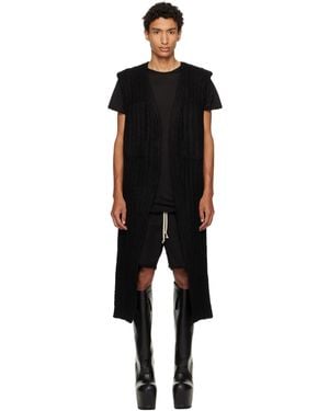 Rick Owens Tower Lab Vest Cardigan - Black