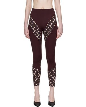 Marine Serre Burgundy Athleisure Moon Insert Leggings - Multicolor