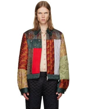 Dries Van Noten Paneled Silk Jacket - Red