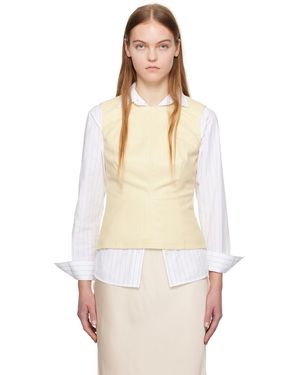 Proenza Schouler Off-white White Label Logan Faux-leather Tank Top - Multicolour