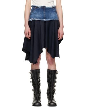 ANDERSSON BELL Combination Fairy Denim Midi Skirt - Blue