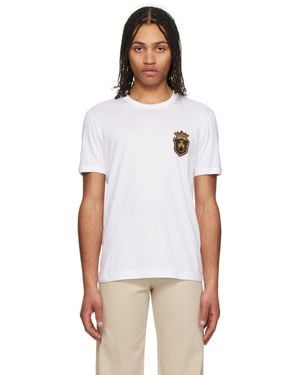 Dolce & Gabbana ホワイト Heraldic パッチ コットン Tシャツ