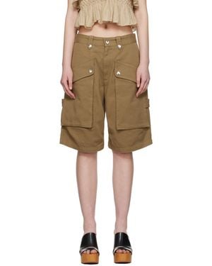 Isabel Marant Khaki Jenize Shorts - Natural