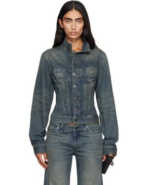 Balenciaga Corseted Denim Jacket - Blue