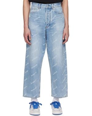 A Bathing Ape Hexagram Laser Destroy Jeans - Blue