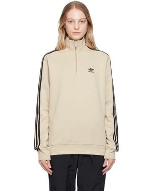 adidas Originals Beige Half-zip Sweater - Natural