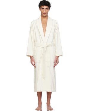 Tekla Sortie-De-Bain Blanc Cassé En Tissu Éponge - Noir