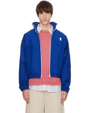 Ami Paris Ami De Coeur Windbreaker Jacket - Blue