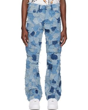Who Decides War Boro Moto Jeans - Blue