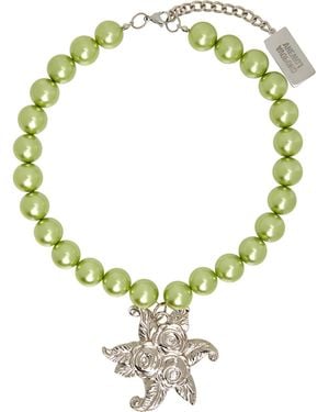 Chopova Lowena Faux-Pearl Charm Necklace - Metallic
