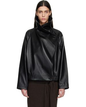 LE17SEPTEMBRE Sculptured Leather Jacket - Black