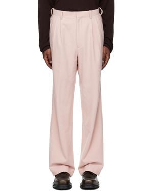 AURALEE Brushed Super Fine Wool Flannel Trousers - Pink