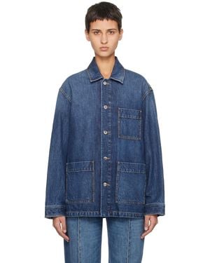 Bottega Veneta インディゴ シングル デニムジャケット - ブルー