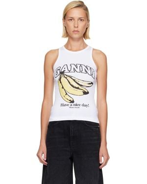 Ganni Banana Tank Top - White