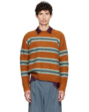 Dries Van Noten Jacquard Wool Jumper - Orange