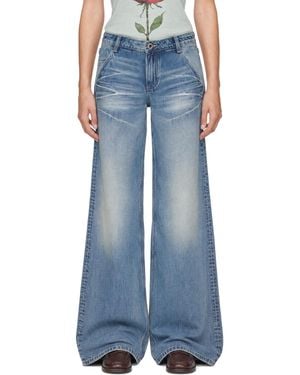 Fax Copy Express Wide Denim Jeans - Blue