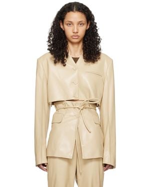 Nanushka Beige Maida Vegan Leather Blazer - Natural