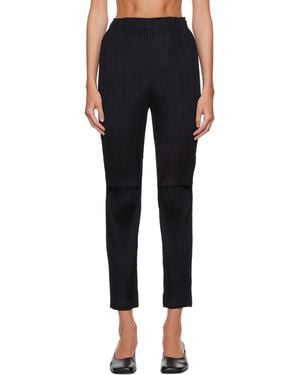 Issey Miyake Sheer Split Pleats Pants - Blue