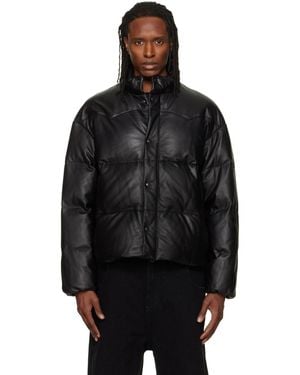 Tonywack Lamb Leather Down Puffer Jacket - Black