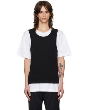 Comme des Garçons &ホワイト レイヤード Tシャツ - ブラック