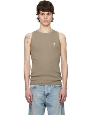 Ami Paris カーキ Ami De Coeur コットン タンクトップ - マルチカラー
