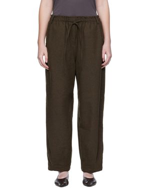 UMARMUNG Wool Flannel Oval Silhouette Lounge Trousers - Black