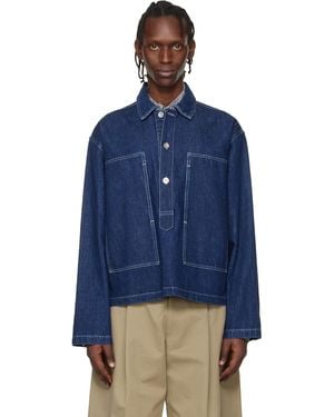 Studio Nicholson Aaron Levine Edition York Popover Denim Shirt - Blue