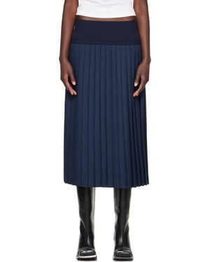 STEFAN COOKE Match Midi Skirt - Blue