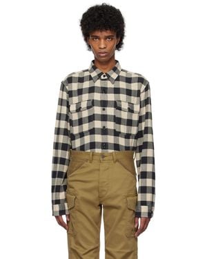 RRL ブラック＆オフホワイト バッファローチェック ツイル ワークシャツ - マルチカラー