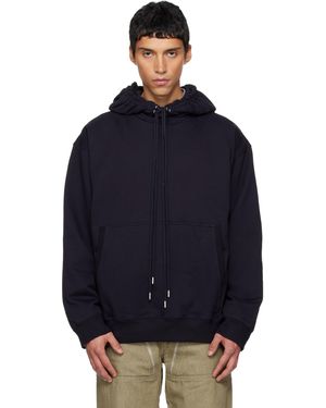 Dries Van Noten Pull À Capuche Décontracté Bleu Marine