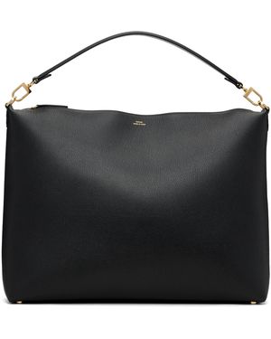 TOTEME Medium Bevel Grained-Leather Bag - Black