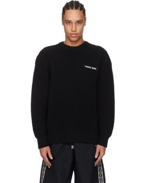 Marine Serre ブラック Half Cardigan Knit クルーネックセーター