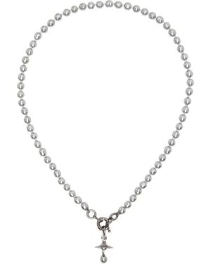 Vivienne Westwood Grey Pearl Aleksa Necklace - Natural