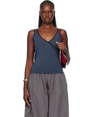 Fruity Booty Frill Wrap Tank Top - Black