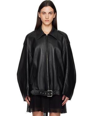 Acne Studios Leather Biker Jacket - Black