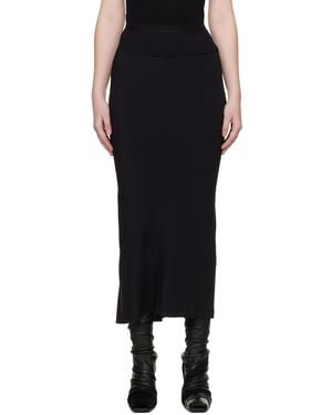 Rick Owens Temple Calf Bias Midi Skirt - Black