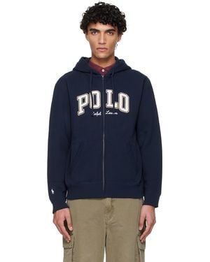 Polo Ralph Lauren Logo Fleece Full-Zip Hoodie - Blue