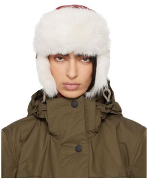 Burberry Off- Check Wool Trapper Hat - Green