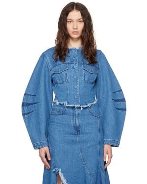 Marques'Almeida Frayed Denim Jacket - Blue