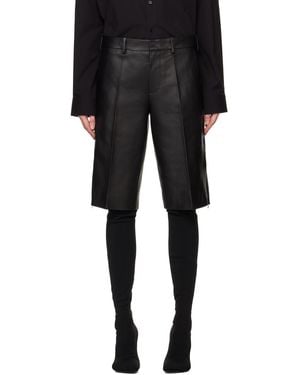 Helmut Lang Straight-Leg Leather Shorts - Black