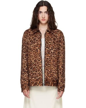 Anna Sui Tan Leopard Jacket - Brown