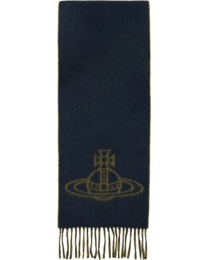 Vivienne Westwood Single Orb Double Scarf - Blue
