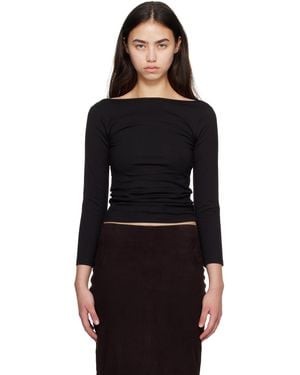 St. Agni Soft Jersey Ballerina Long Sleeve T-Shirt - Black