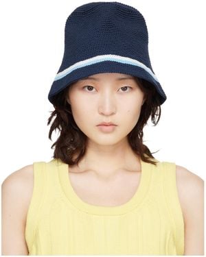 B.B. Wallace Schnabel Cotton Crochet Bucket Hat - Blue