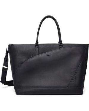Lacoste 'Club Grain Leather Weekend Tote - Black