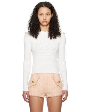 Balmain ホワイト シグネチャ セーター - ナチュラル