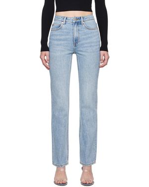 Alexander Wang Fly High-Rise Stacked Jeans - Blue