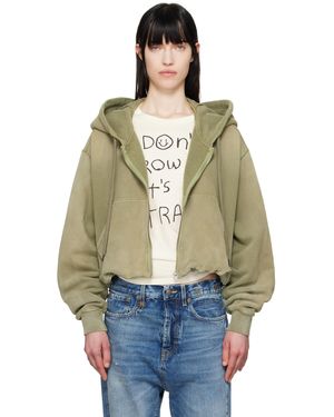 R13 Khaki Balloon Zip-Up Hoodie - Blue