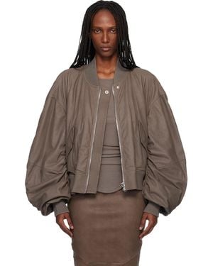Rick Owens Temple Secchia Flight Leather Jacket - Brown